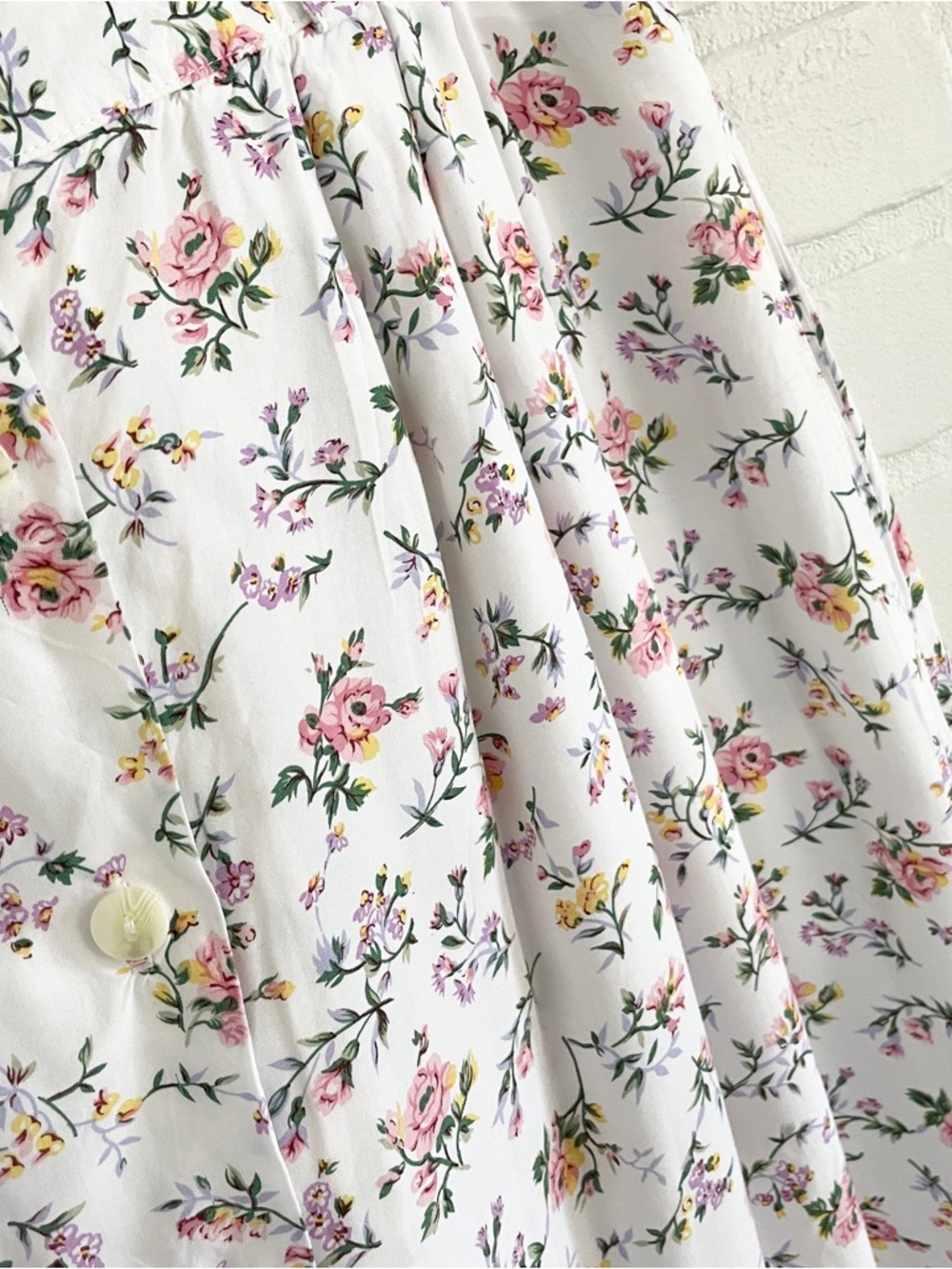 Vintage 90s Prairie Floral Button Front Midi Skirt Romantic 2 pockets Sz M/L - Picture 15 of 15
